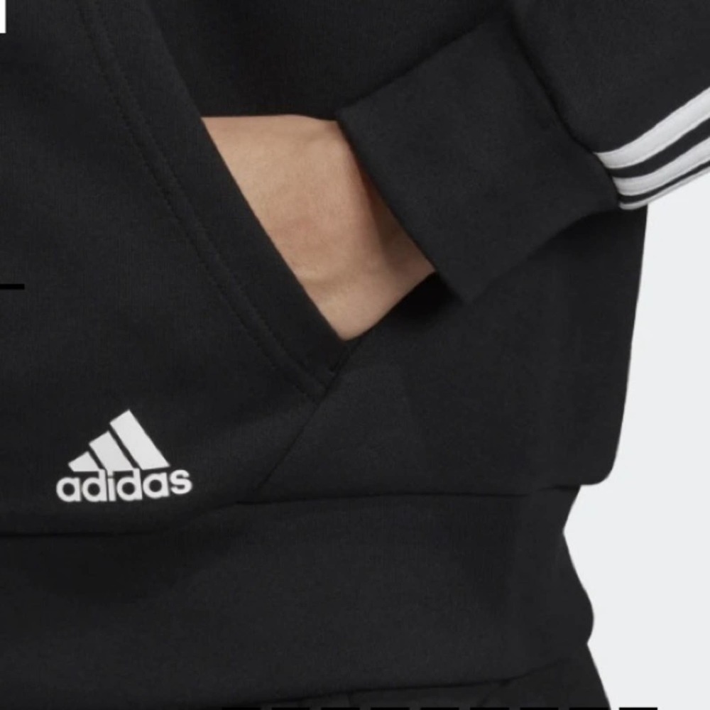 SOLD Adidas classic 3 stripe zip scuba hoodie Med - Picture 3 of 14